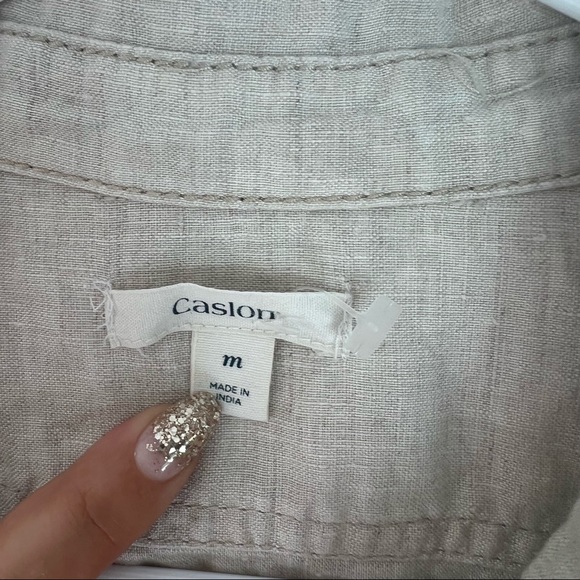 Caslon Pure Linen Shirt Dress Medium - Picture 9 of 12